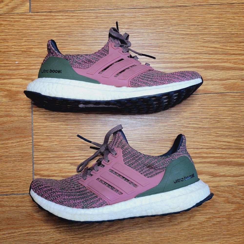 Adidas Women's Ultra Boost 4.0 Pink Olive Size Sz 6 Maroon Green Running BB6495